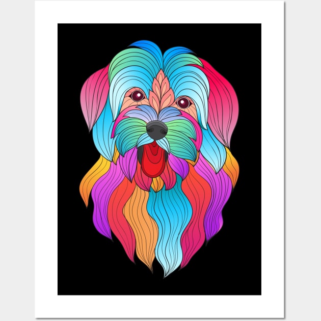 colored stylized dog head Wall Art by Mako Design 